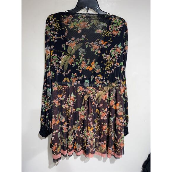 We Are HAH Make It A Double Reversible Lace & Mesh Butterfly Dragonfly Robe Med - Picture 6 of 9